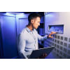 Man working on a server