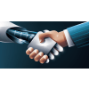 Graphic of a robot hand shaking a human hand