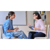 Counselor talking to a patient