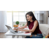 college student working on an online MBA degree program