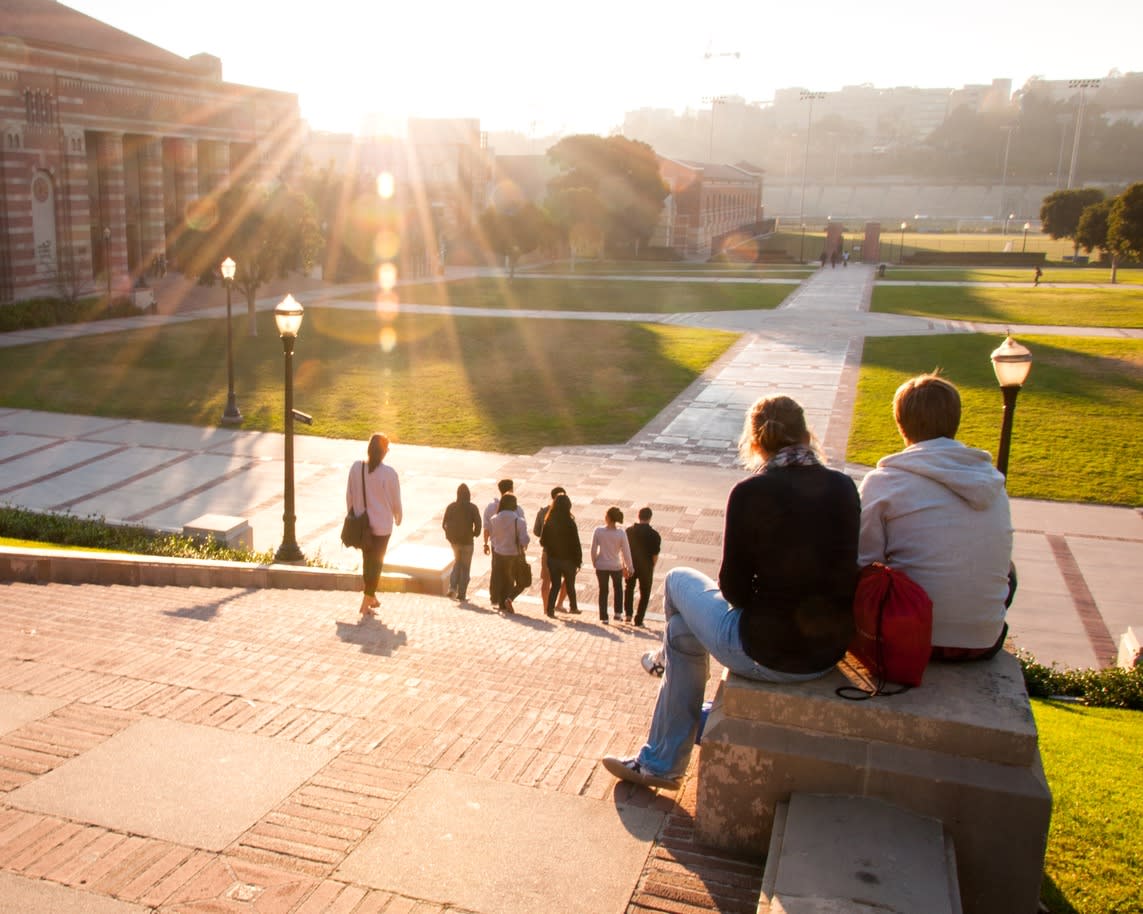 Students on a college campus