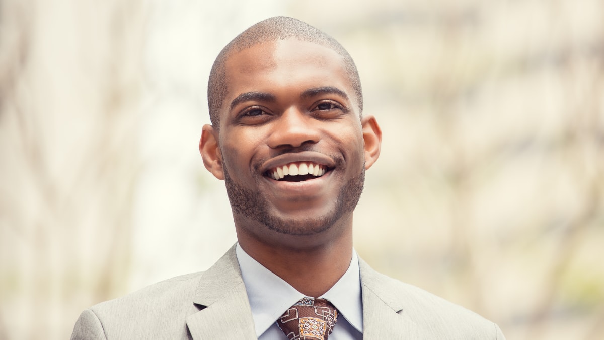 Business man smiling