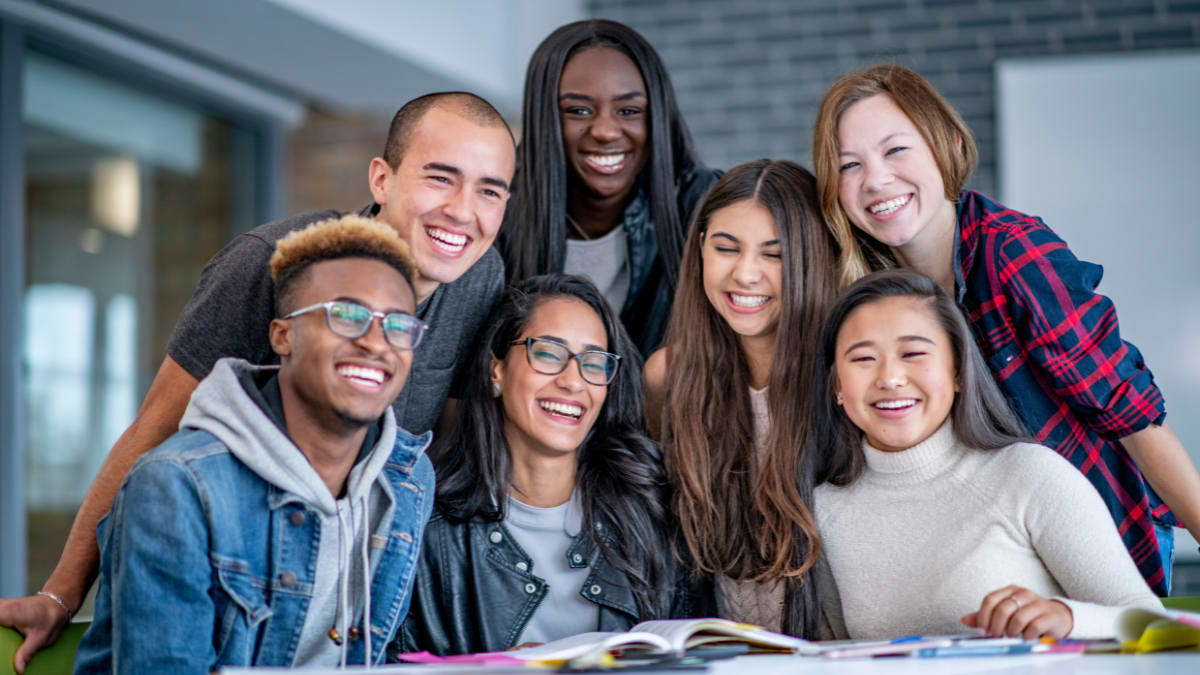 Group of smiling students