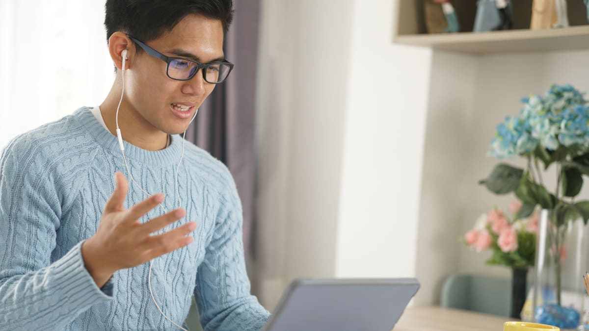 Student on a laptop