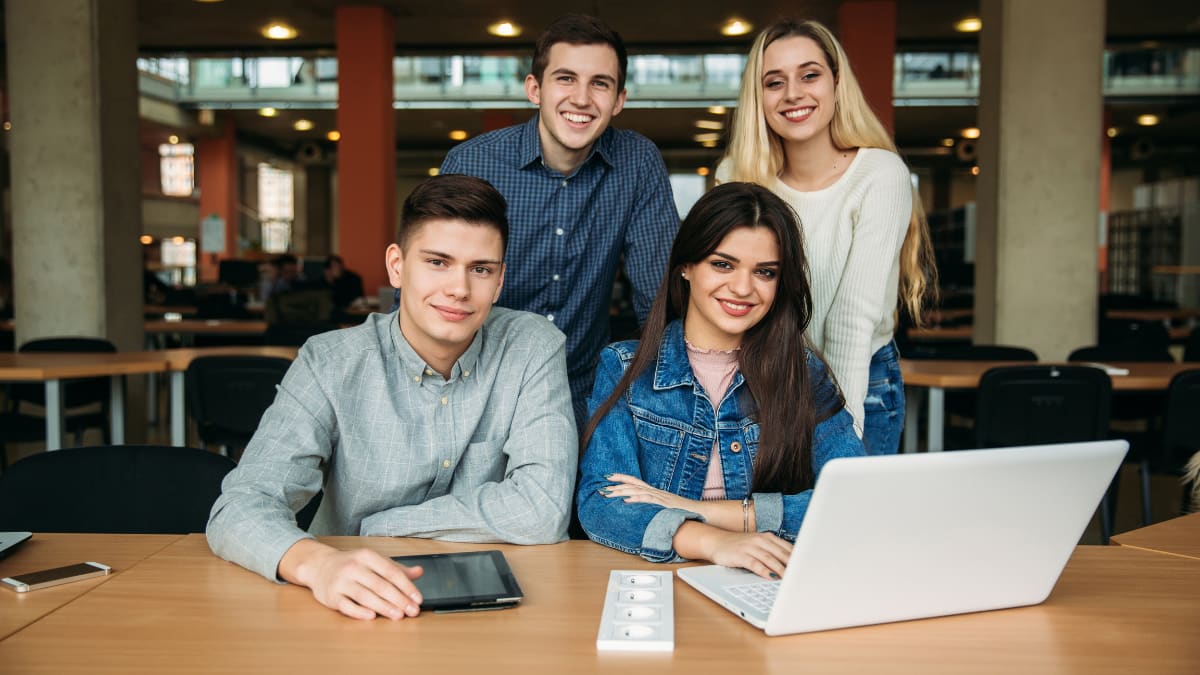 Student group in a student center