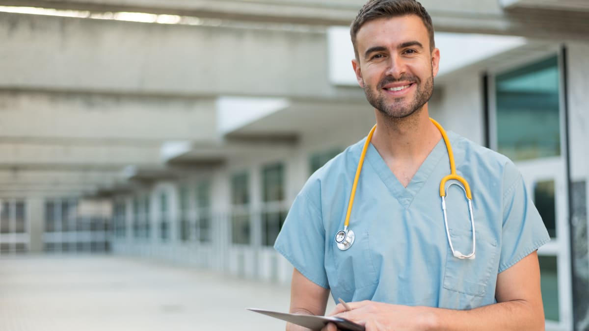 smiling male nurse