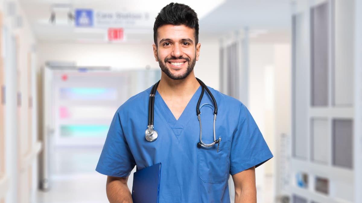 Smiling male nurse