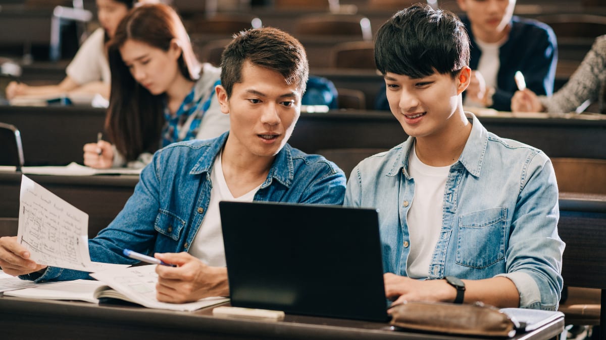 Students in a lecture hall