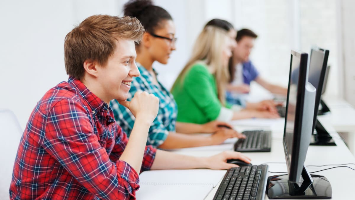 Students in a computer lab