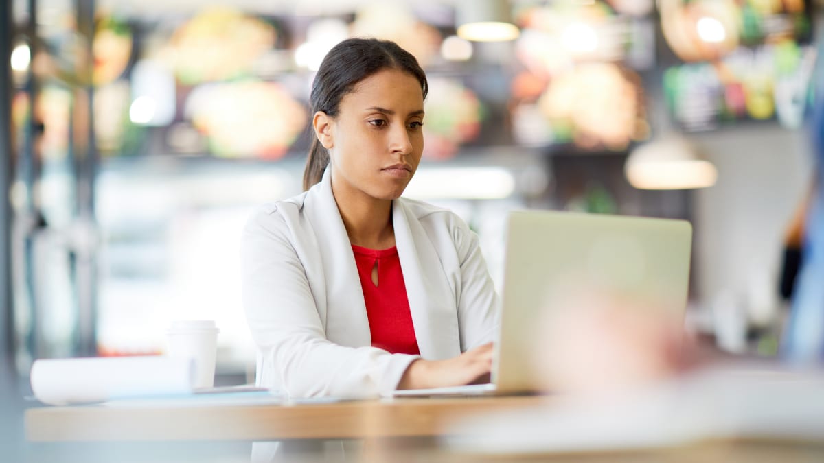 Woman studying criminal justice