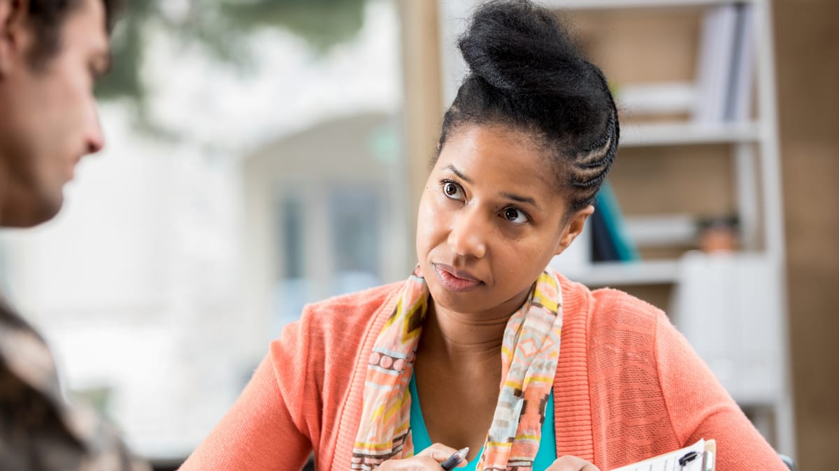 Woman being counseled