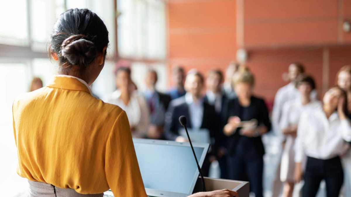 Woman giving a speech