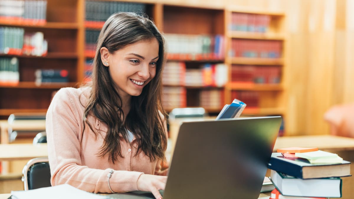 Woman studying public health