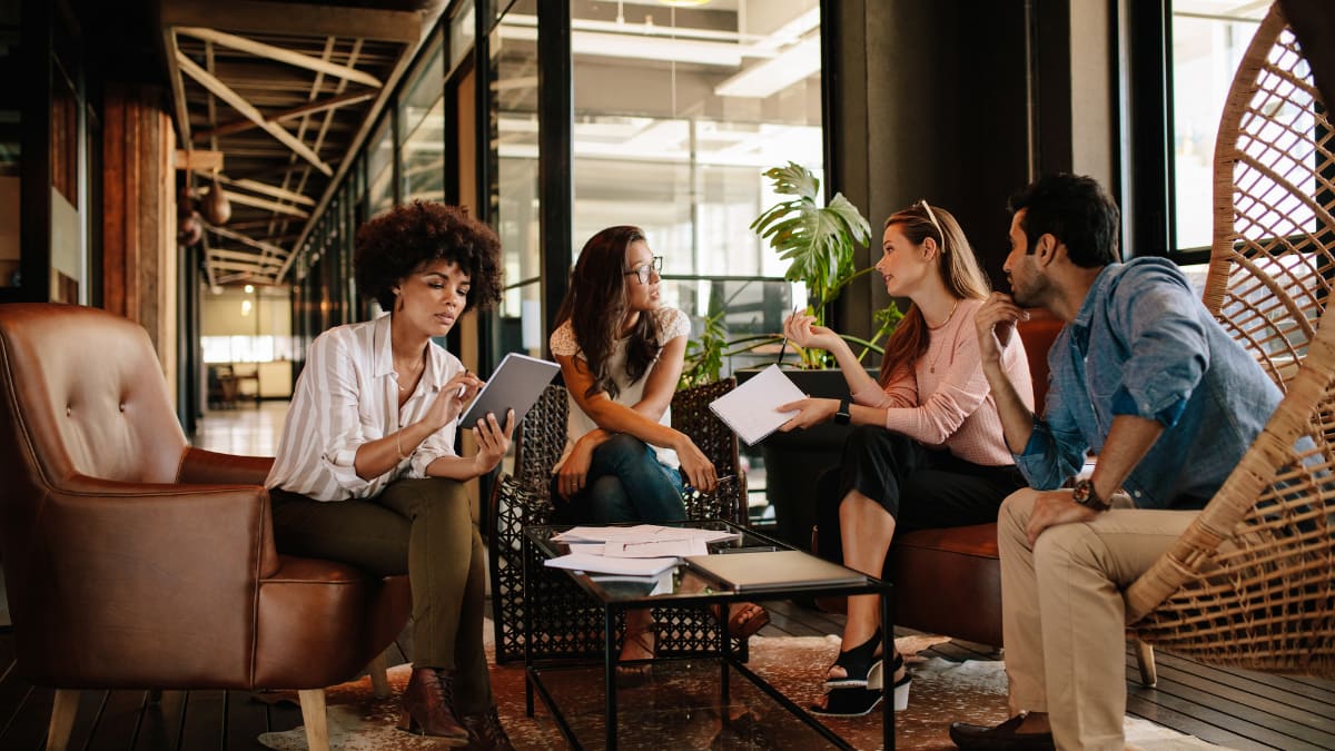 Business people in a casual business meeting