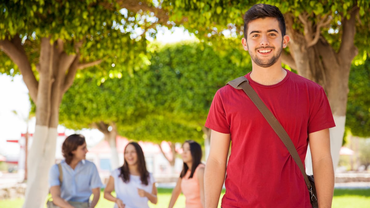 Students in a park