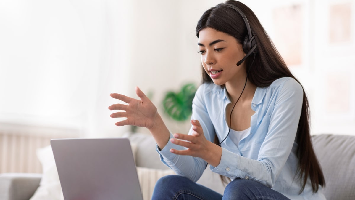 woman on a video call