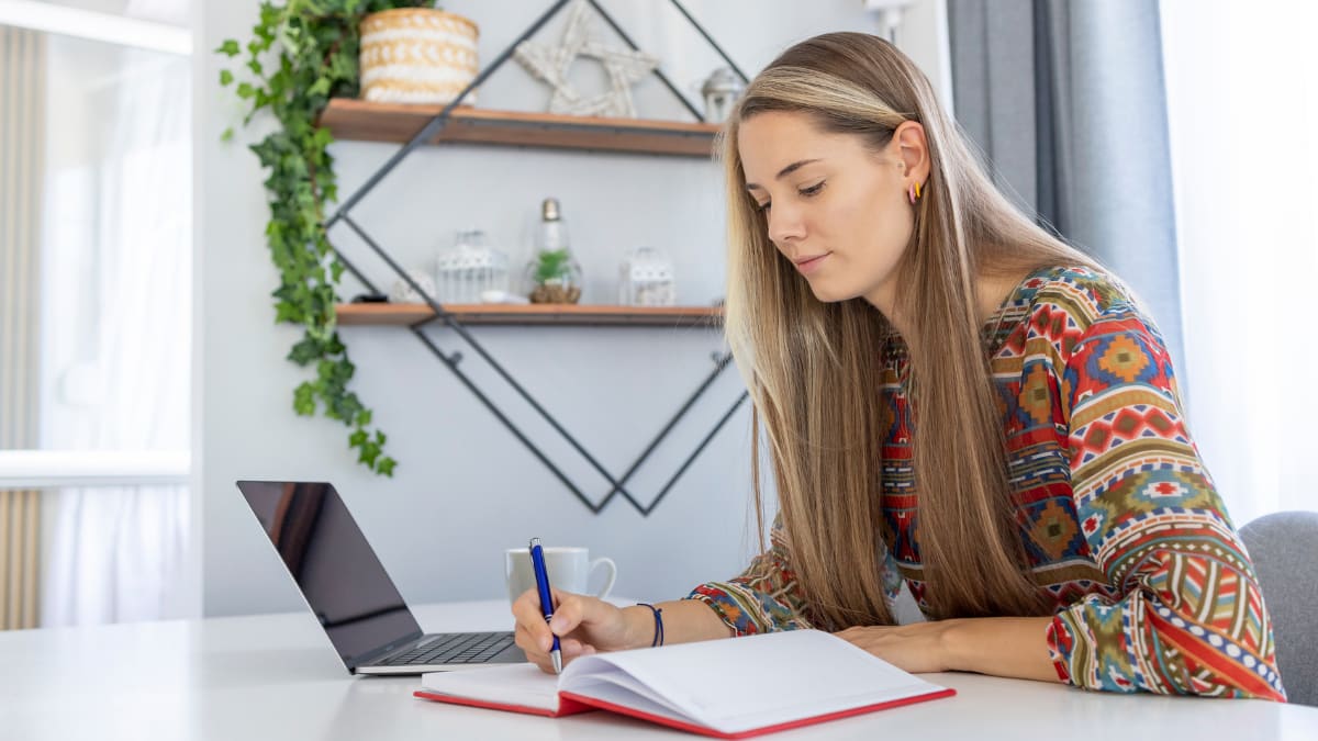 woman writing notes