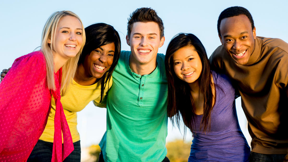 Group of smiling students