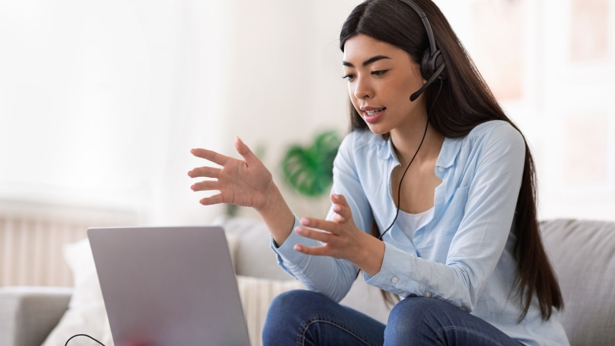 Woman on a video call