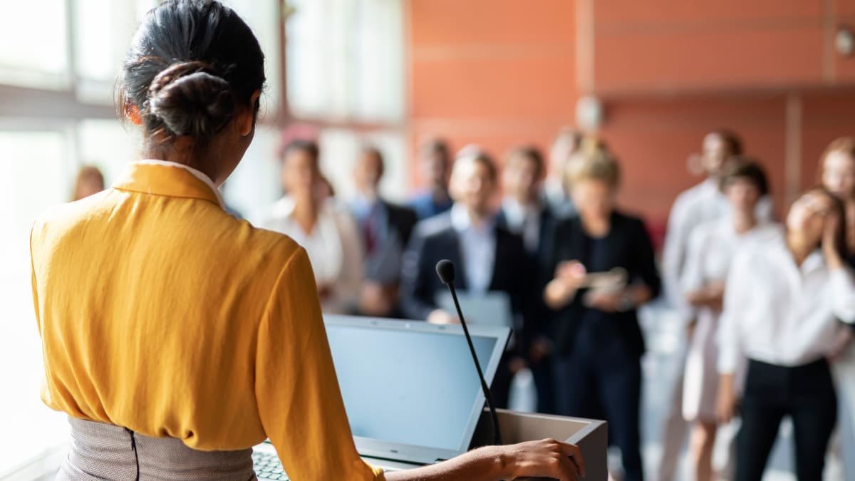 Woman giving a speech