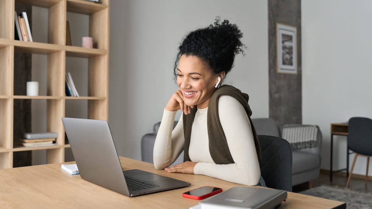 Woman working from home