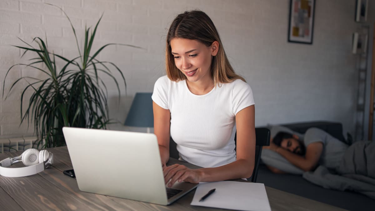 Woman working at desk