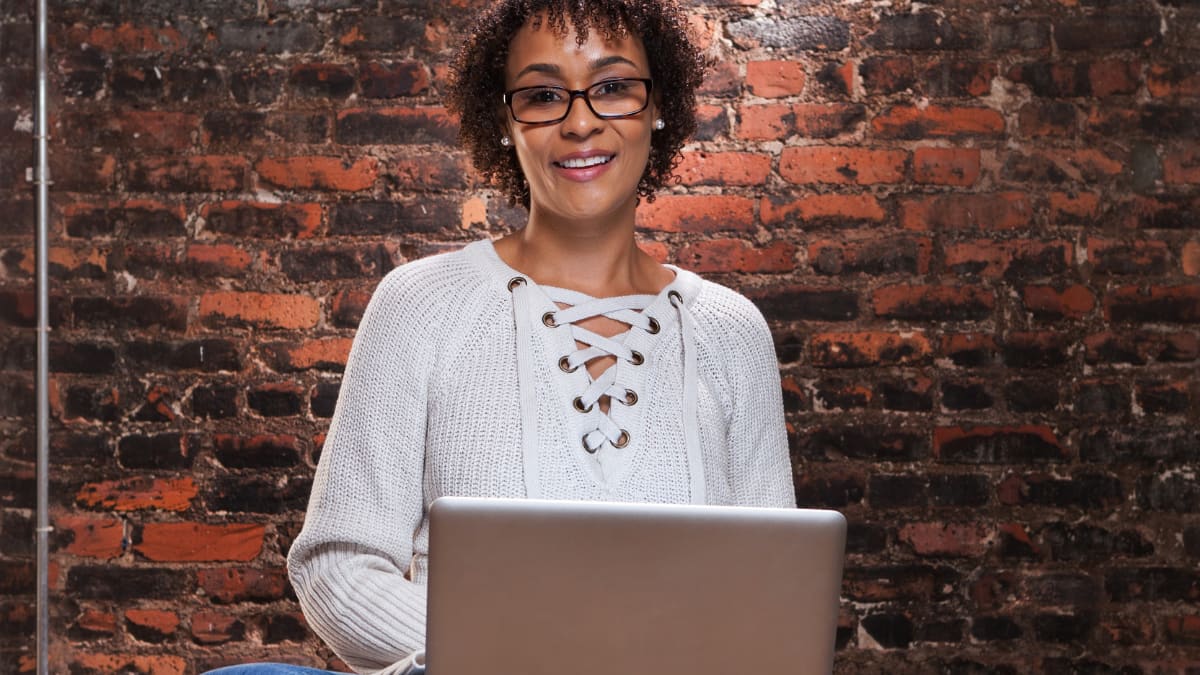 Female online college student