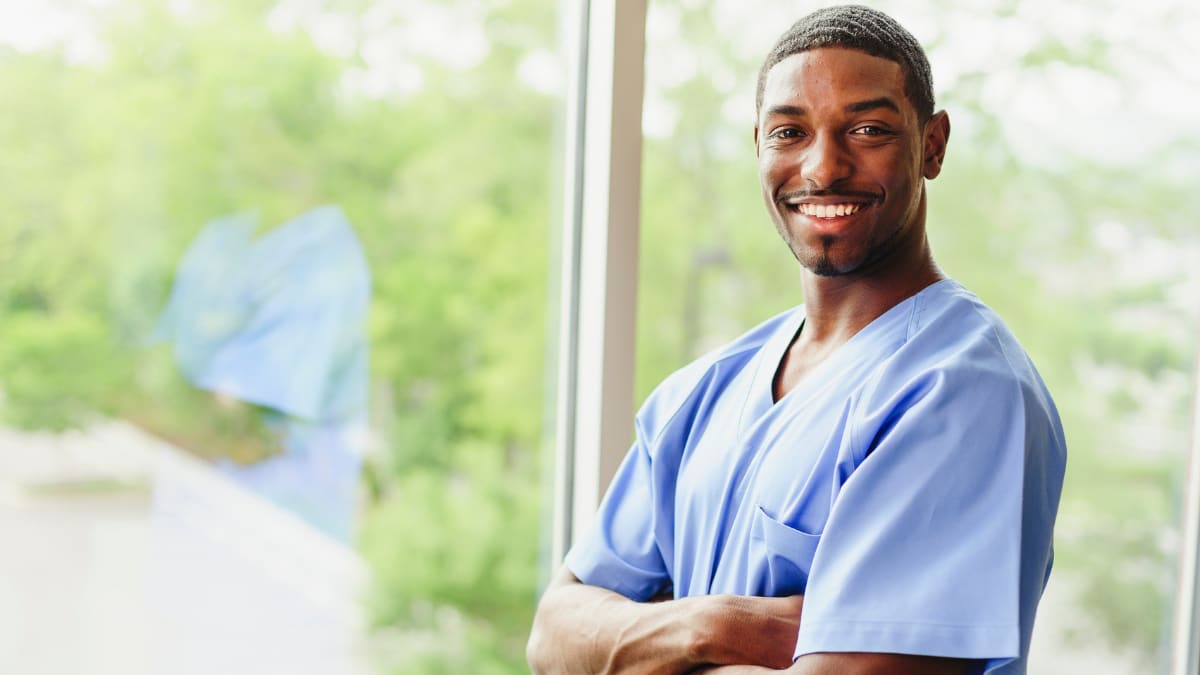 Smiling male nurse