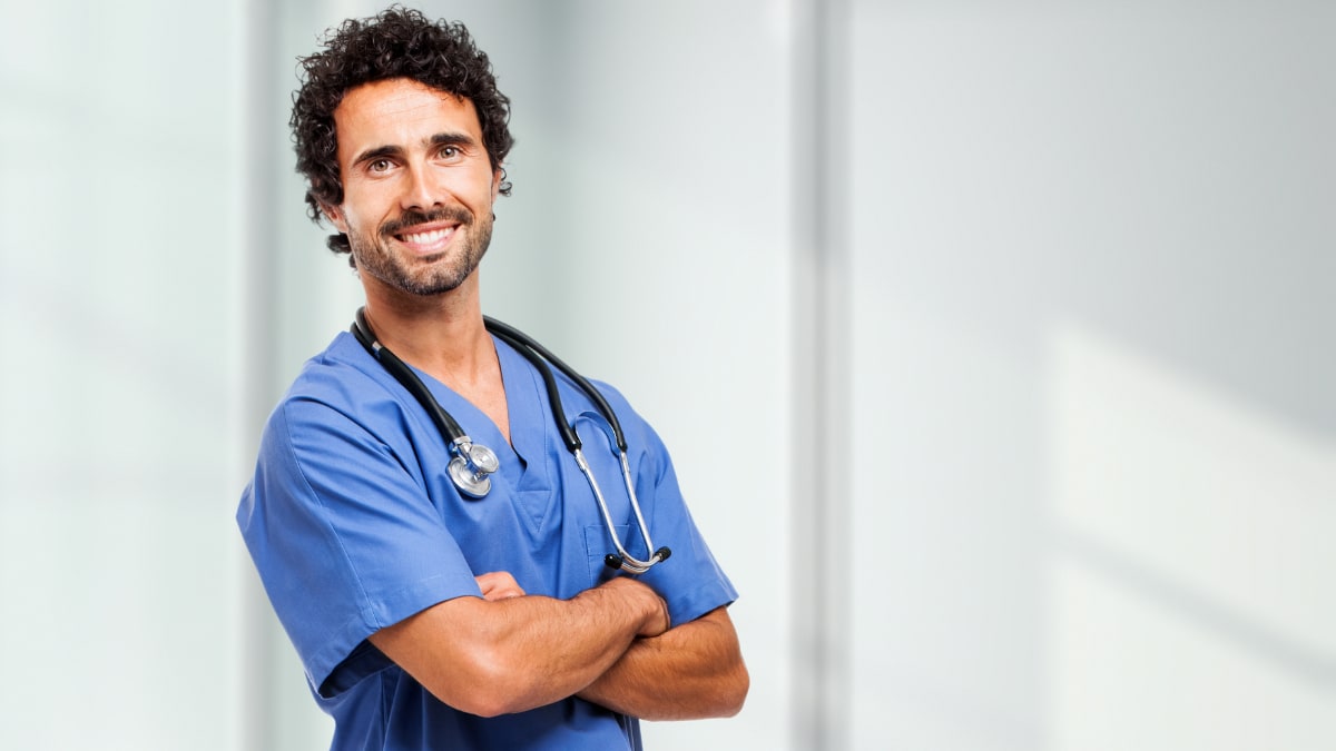 Smiling male nurse