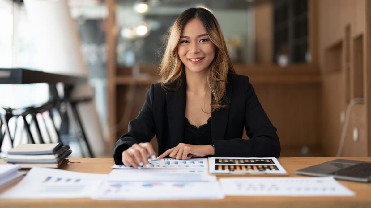 accountant reviewing financial reports