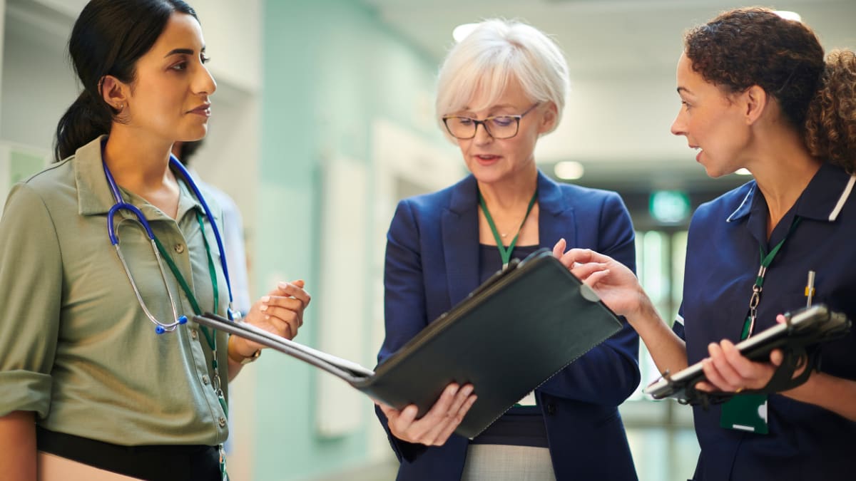 administrator with a medical team