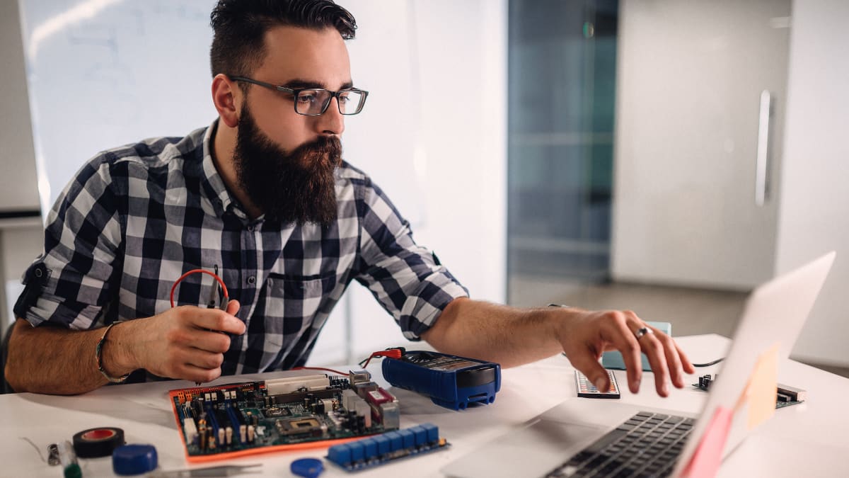 computer scientist working in a lab