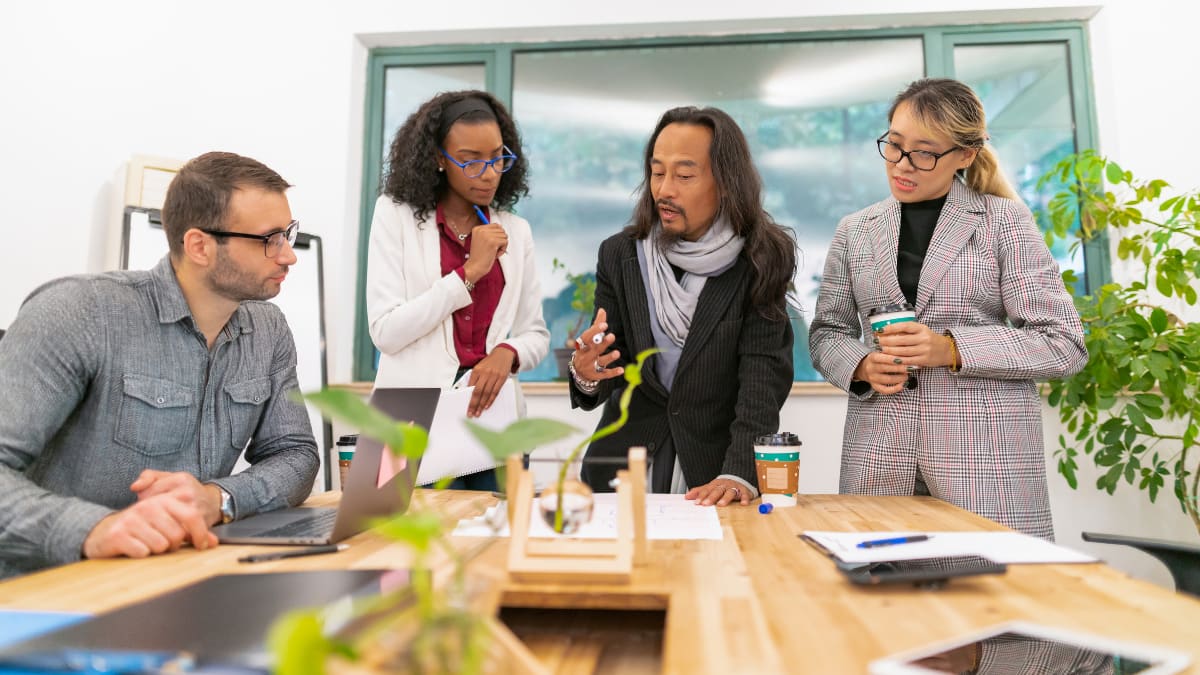 team of business professionals in a meeting