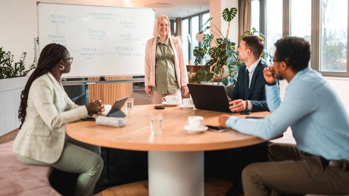 digital marketing team in a meeting to discuss marketing plan