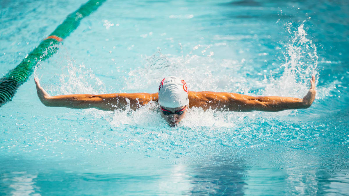 swimmer competing