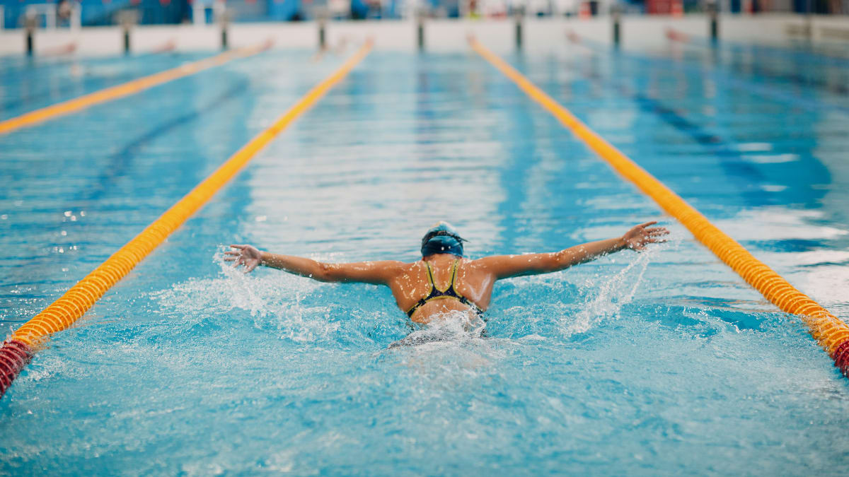swimmer in the water during a competition