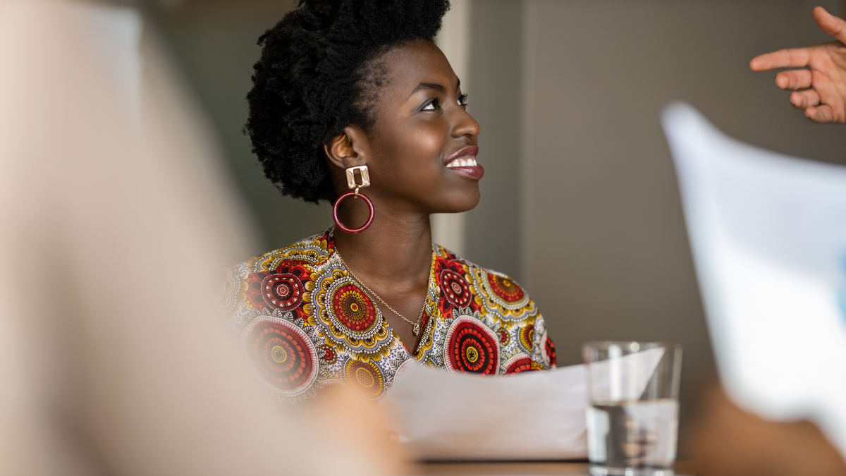 young business professional in a meeting