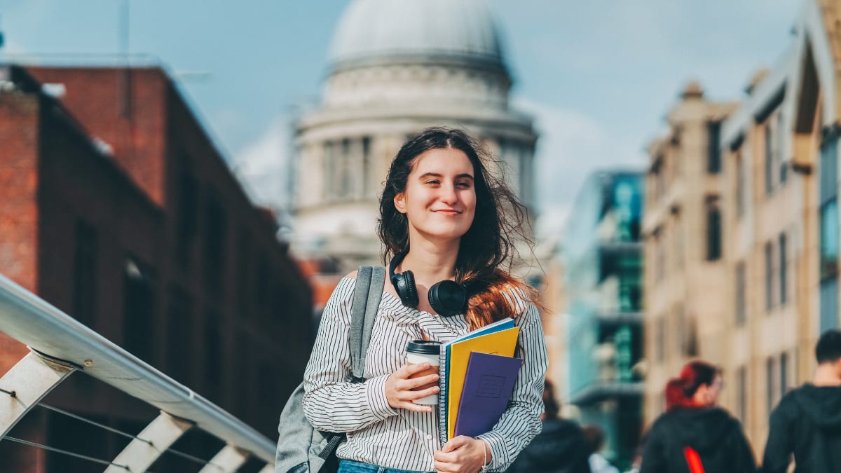 cyber security student walking in Washington DC