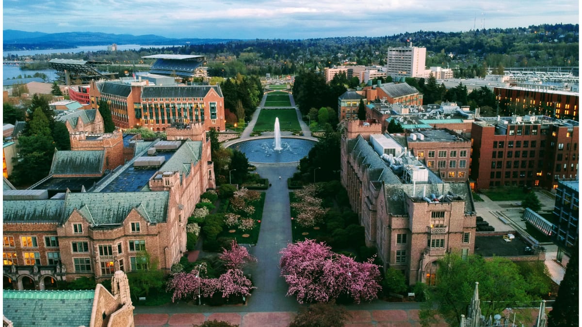aerial shot of University of Washington