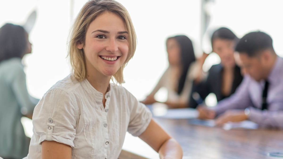 young business professional participating in a meeting