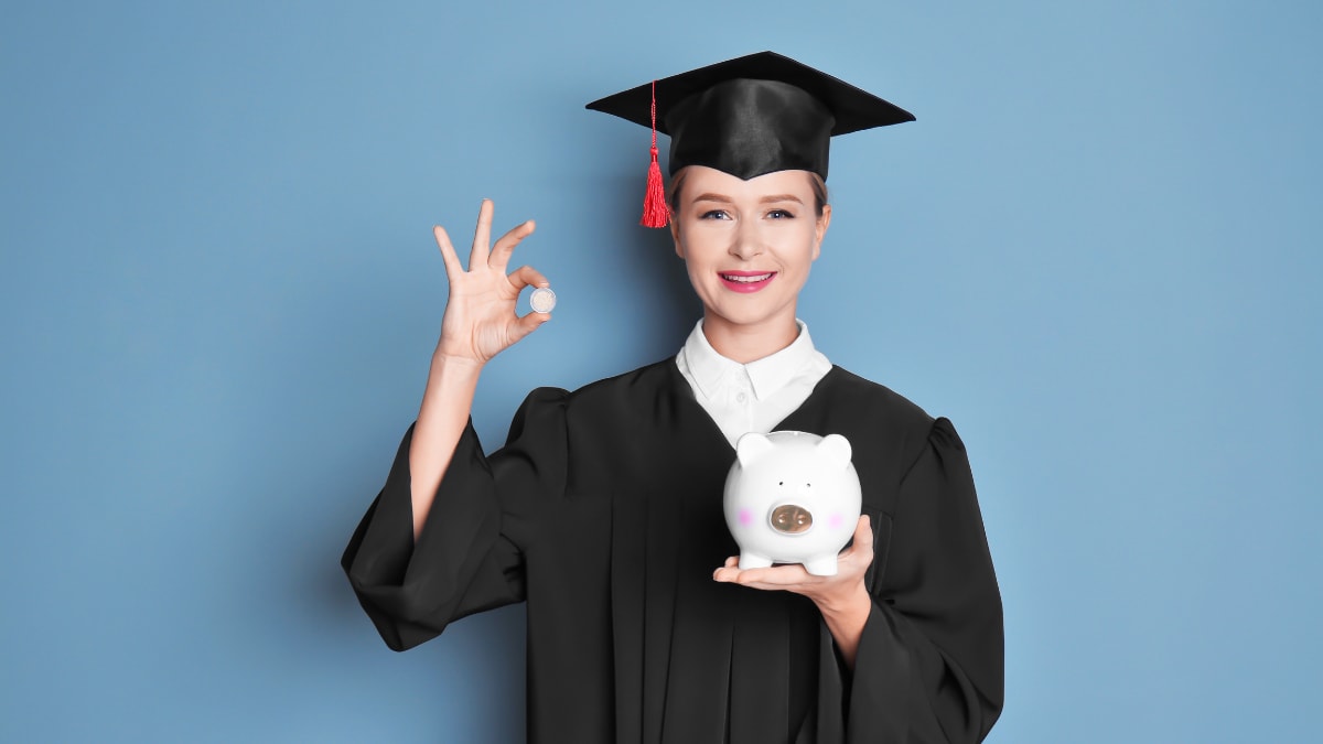 student saving money