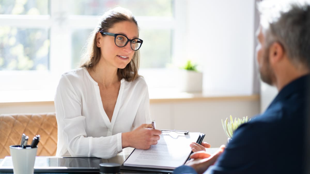 looking over a student's financial plan