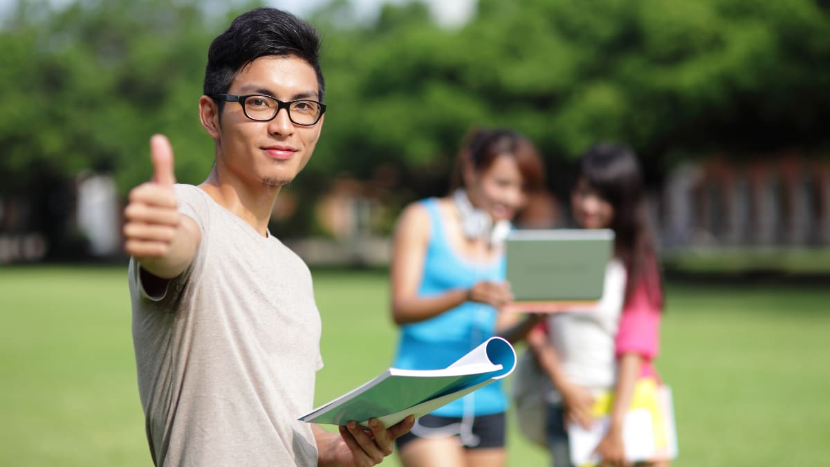 student with financial aid benefits