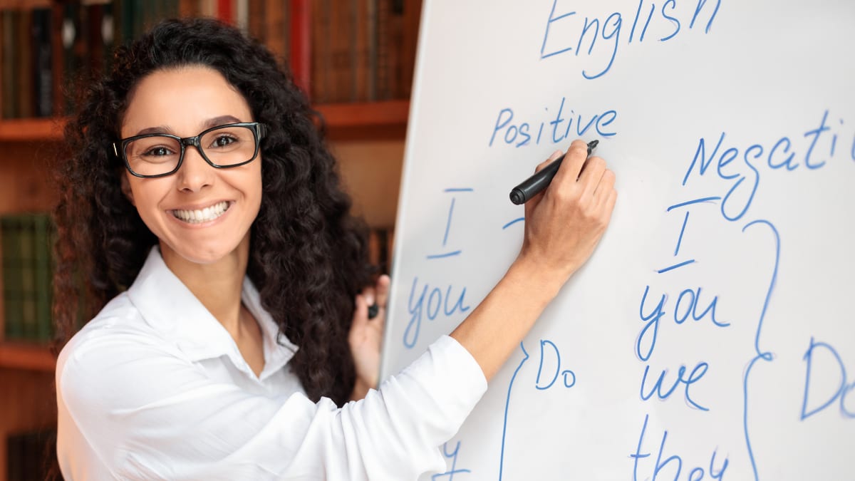 english teacher in class