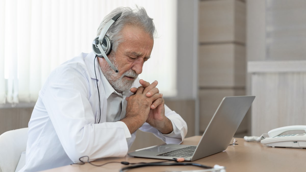 client meeting with a psychologist through teletherapy