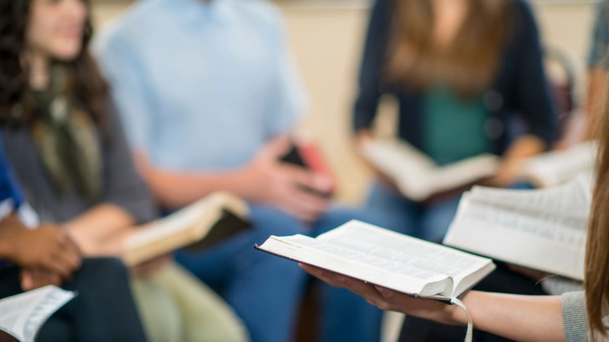 students studying the Bible together