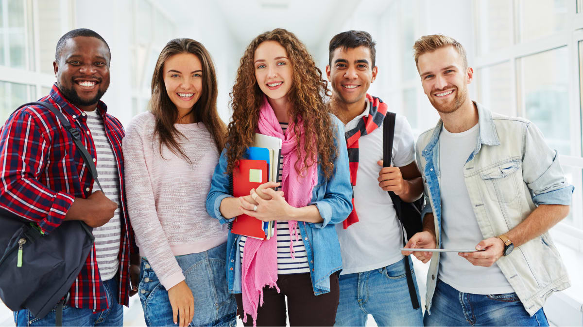 group of students standing together