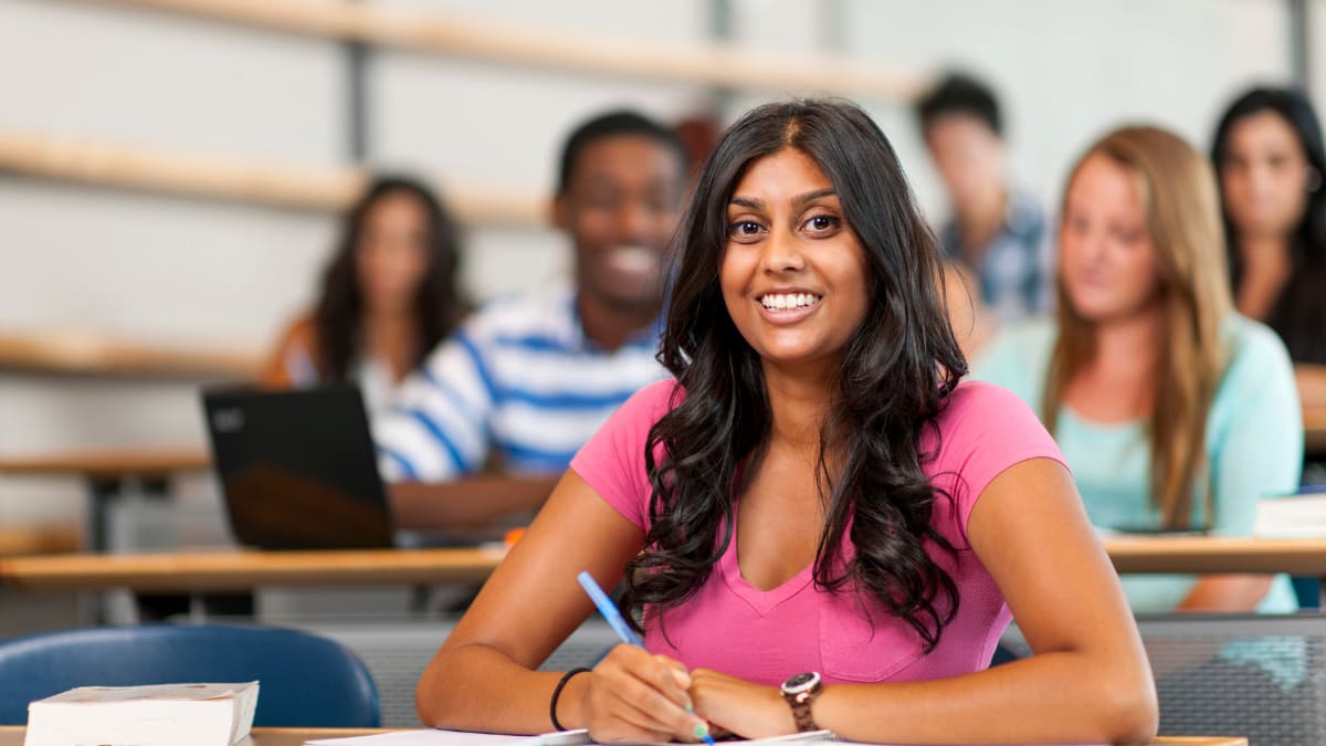 college student sitting in a class