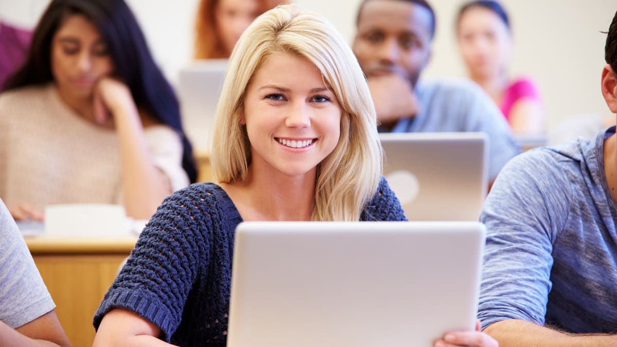 college student sitting in a lecture