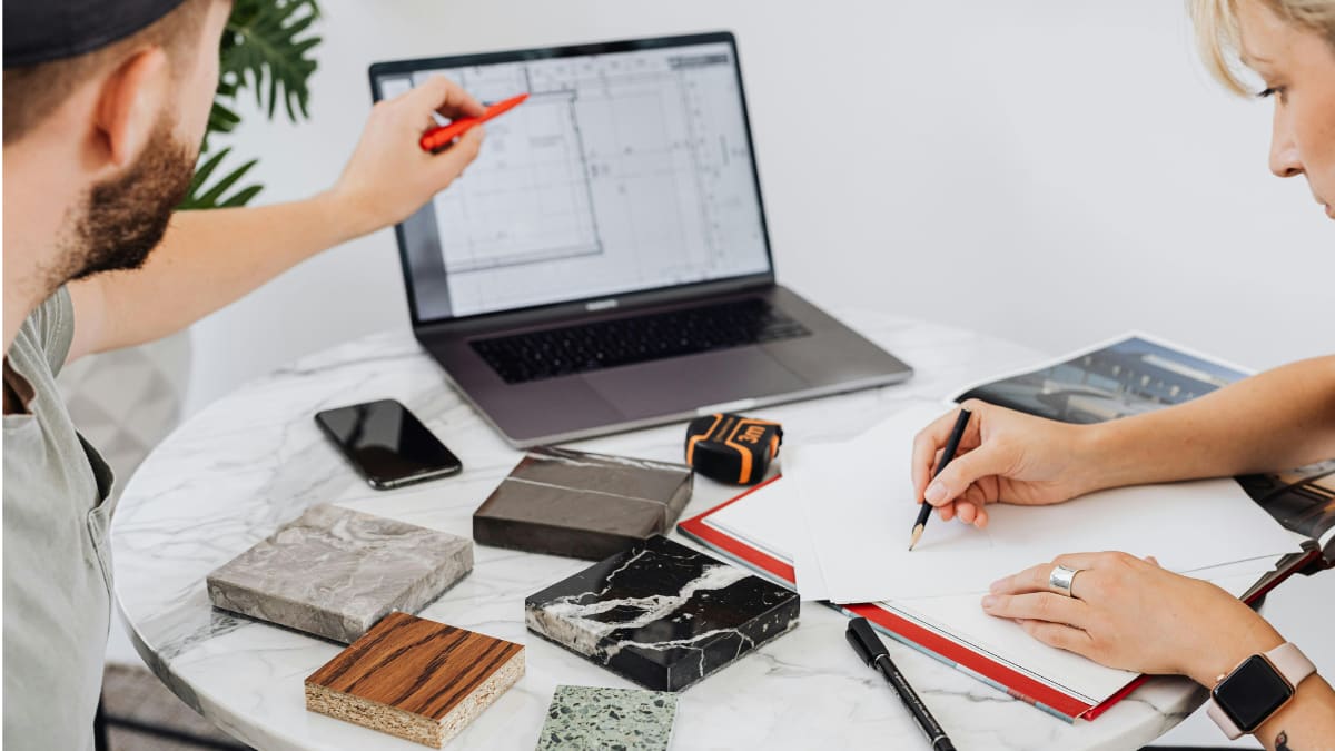 two researchers analyzing data